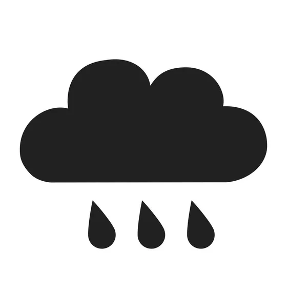 Icona pioggia nuvola piatta isolata su sfondo bianco simbolo per la progettazione del sito web, app, illustrazione vettoriale meteo — Vettoriale Stock