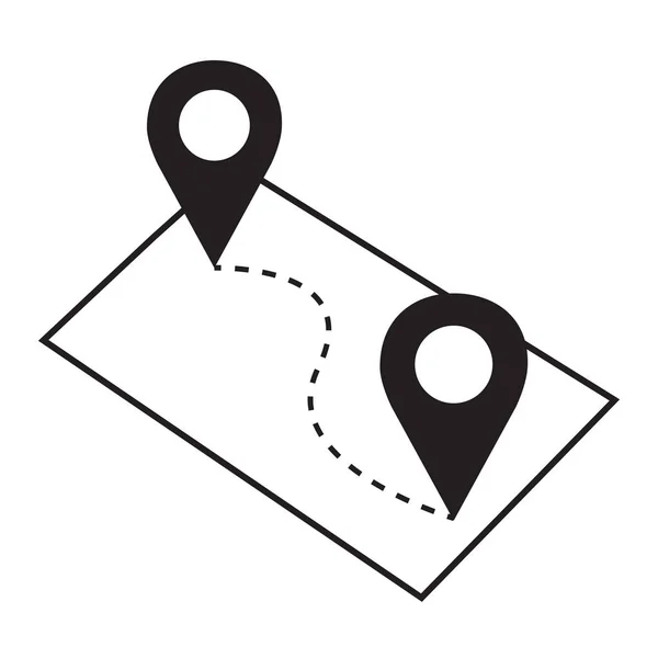PIN χάρτη πλοήγησης εντοπιστής θέσης διάνυσμα επίπεδη σιλουέτα απομονωμένες — Διανυσματικό Αρχείο