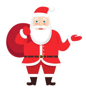 Noel Baba bir şeyler sunmak izole üzerinde beyaz Noel illüstrasyonlar eps 10 vektör
