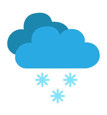 Simge hava düz vektör illüstrasyon izole beyaz arka plan üzerinde bulut kar düşüyor