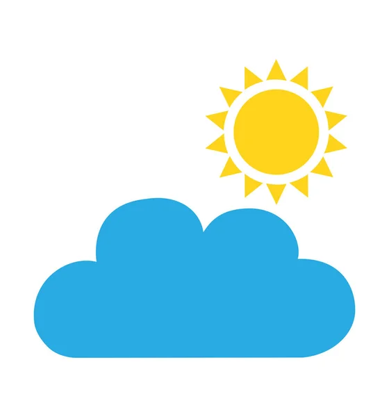 Pictogram wolk zon vector geïsoleerd op wit — Stockvector