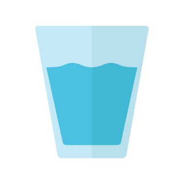 Wate vektör izole düz beyaz arka plan üzerinde bardak
