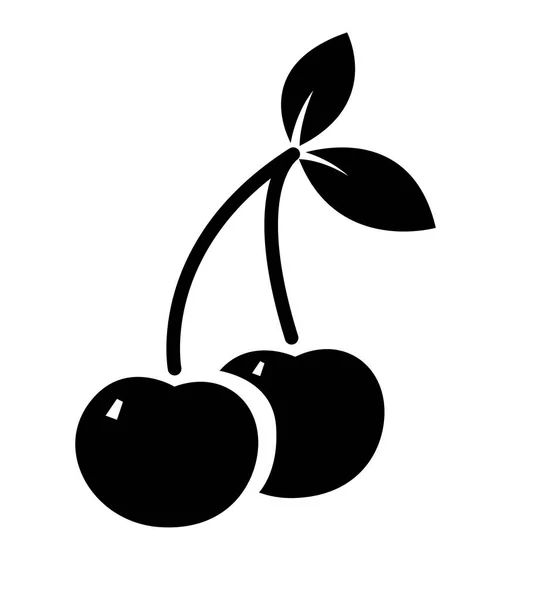 Cherry pictogram geïsoleerd op witte vectorillustratie — Stockvector