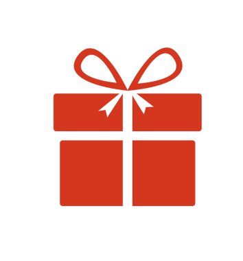 Mevcut simge vektör hediye kutusu beyaz izole 