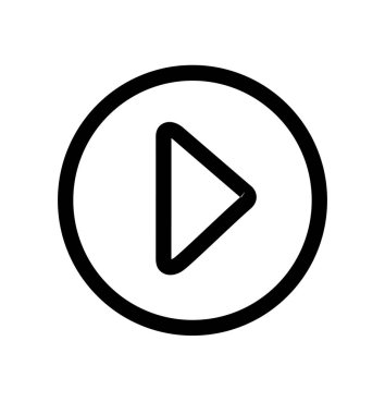 Line oyun video vektör simge medya illüstrasyon izole beyaz 