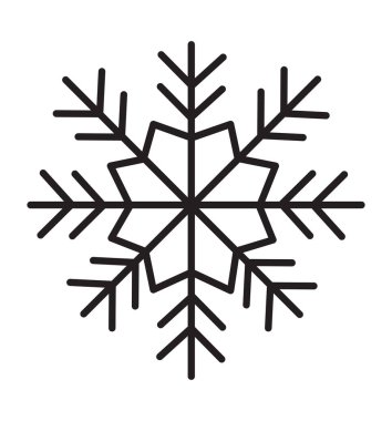 Kar tanesi simgesi siluet düz vektör çizim beyaz arka plan üzerinde 