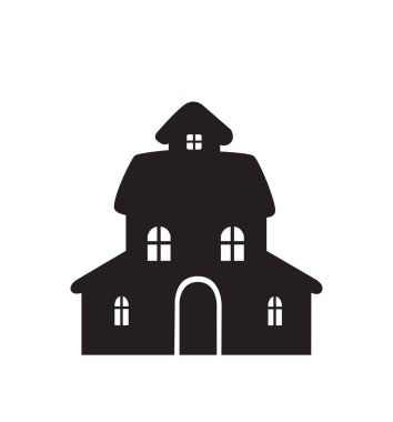 House simgesi düz çizgi film vektör çizim üzerinde beyaz izole iyi seneler 