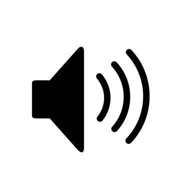 Hoparlör ses simge vektör çizim üzerinde beyaz izole 