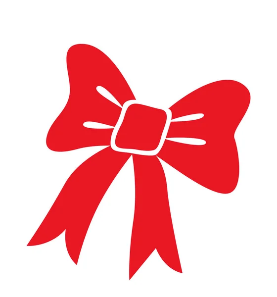 Icono de arco rojo elemento navidad vector plano aislado sobre fondo blanco — Vector de stock