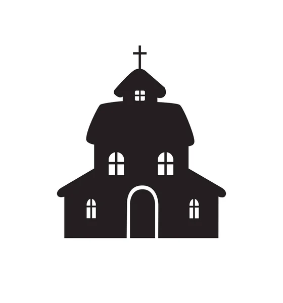Kirche Ikone Haus Ikone Vektor Illustration isoliert auf weiß — Stockvektor