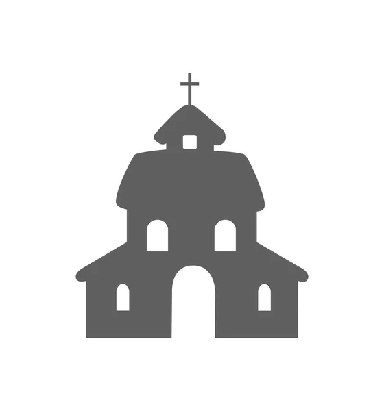 Church flat icon house icon vector illustration isolated on white — Stock Vector