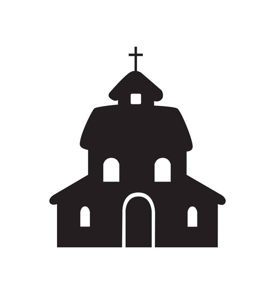 Иллюстрация иконок церкви изолирована на белом
