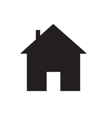 Beyaz arka plan üzerinde izole ev simgesini siyah düz simge vektör çizim