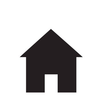 Beyaz arka plan üzerinde izole ev simgesini siyah düz simge vektör çizim