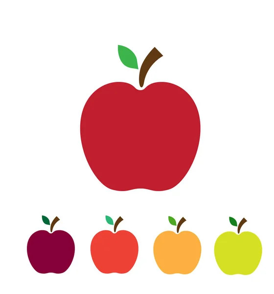 Ensemble de pommes illustration vectorielle isolée sur blanc — Image vectorielle