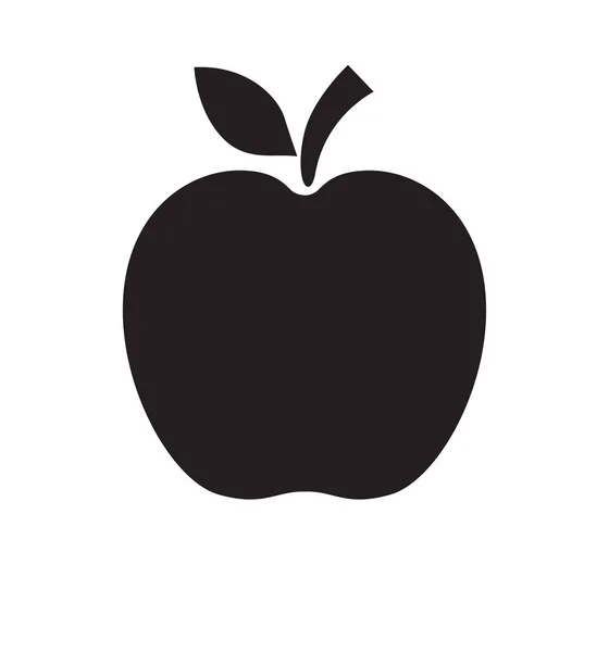 Icône isolée noir pomme illustration vectorielle isolée sur blanc — Image vectorielle