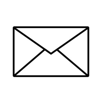 Anahat e-posta simgesi posta zarf simgesi vektör üzerinde beyaz izole