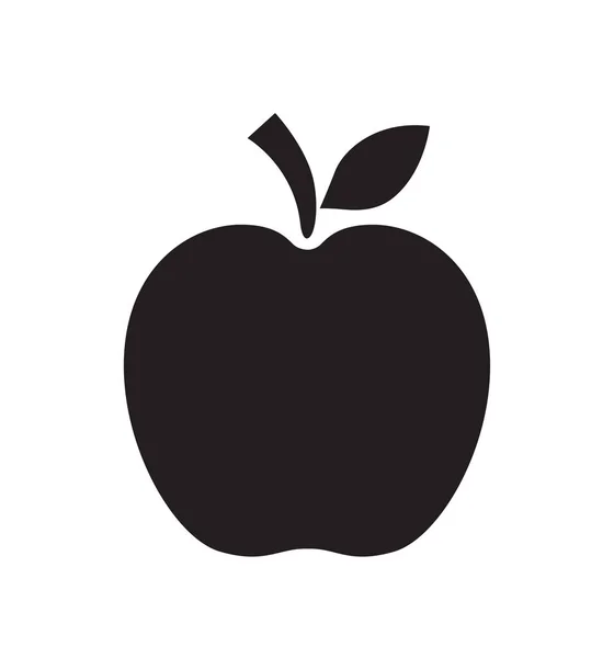 Icône pomme symbole noir vecteur fruit vecteur illustration isolé sur blanc — Image vectorielle