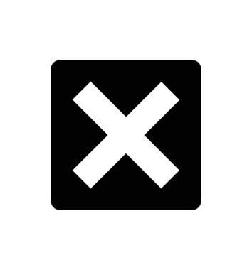 İzole üzerinde beyaz vektör çapraz onay işareti simgesini