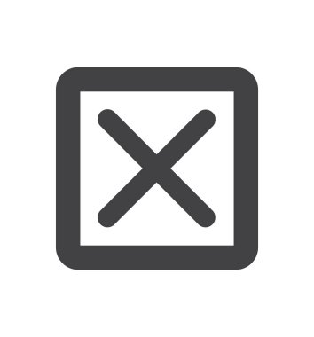 Çapraz beyaz arka plan daire sembolü vektör çizim üzerinde izole simgesi çizgi X   