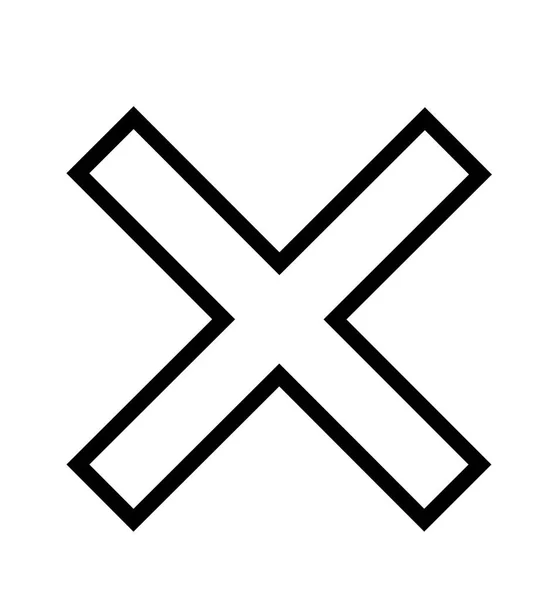 Marca cruz icono plano redondo botón vector aislado en blanco — Archivo Imágenes Vectoriales