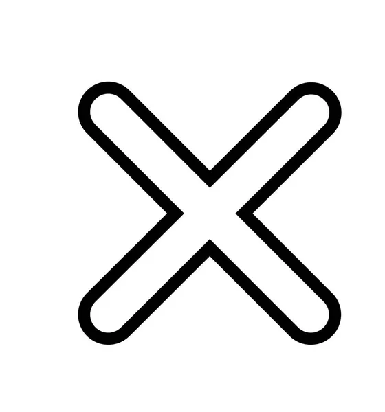 Icono de verificación de marca cruzada aislado en vector blanco — Vector de stock
