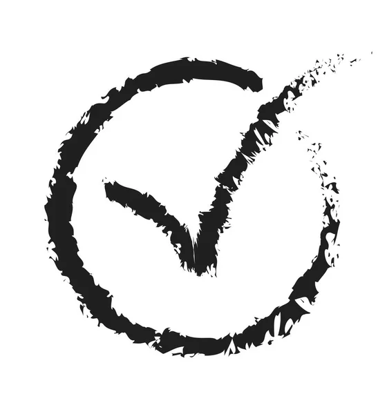 Coches dans le cercle coup de pinceau vecteur symbole d'acceptation isolé sur blanc — Image vectorielle