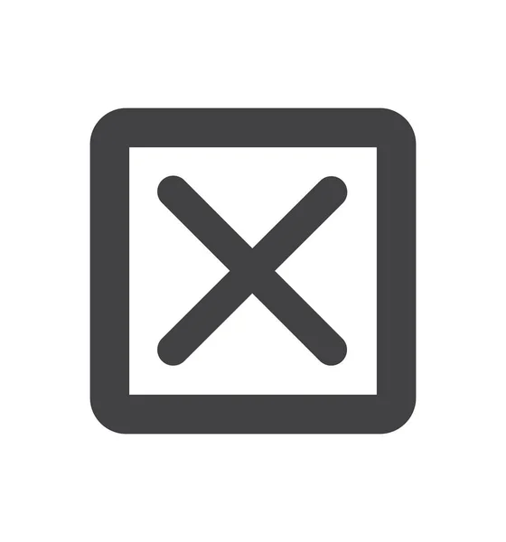 Croce X icona linea isolata su sfondo bianco cerchio simbolo vettoriale illustrazione — Vettoriale Stock