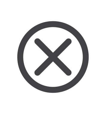 Çapraz beyaz arka plan daire sembolü vektör çizim bir daire içinde izole simgesi çizgi X