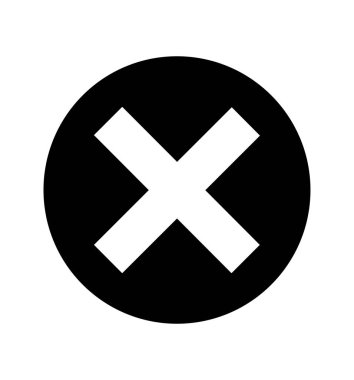 X simgesi üzerinde beyaz arka plan daire sembolü vektör illüstrasyon izole işareti çapraz   