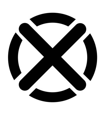 Çapraz onay beyaz arka plan daire sembolü vektör çizim eps 10 izole işareti