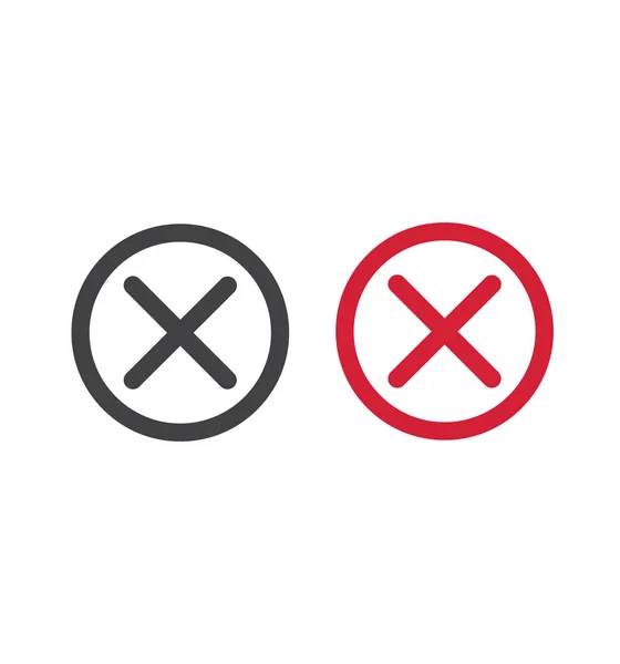 Cruz X icono marca de verificación aislado círculo símbolo vector ilustración en un círculo — Vector de stock