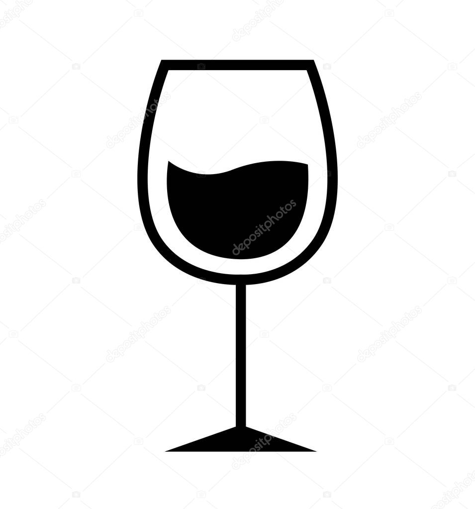 Wine glass icon or alcohol icon vector flat sign symbols illustration isolated on white
