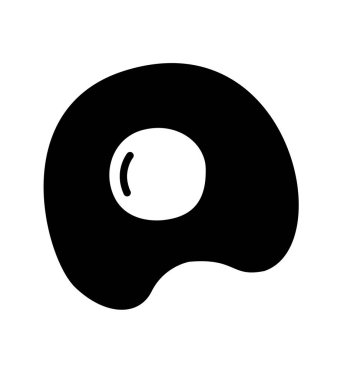 Beyaz arka plan üzerinde izole kızarmış yumurta simge siyah vektör