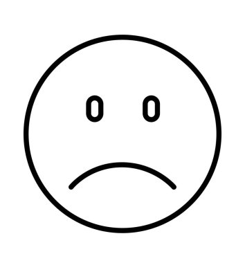 Gülen yüz simgesi anahat negatif yüz vektör üzerinde beyaz izole 