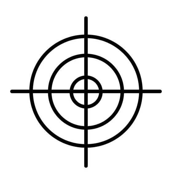 Фокус піктограми лінії символу цілі Векторні ілюстрації ізольовані на білому — стоковий вектор