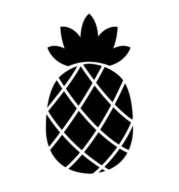 Ananas siluet simge vektör illüstrasyon izole 