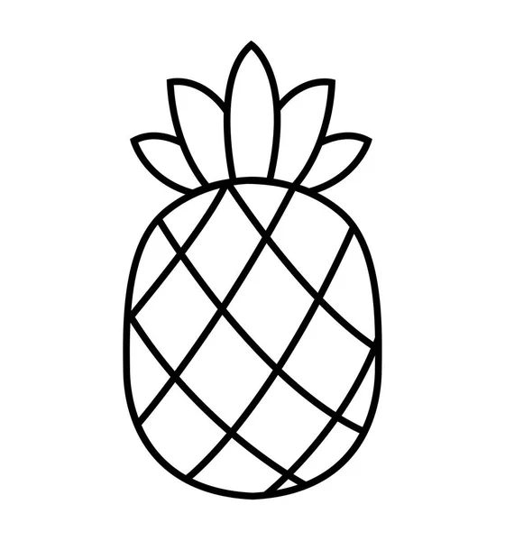 Ananas line ikonen tropisk frukt vektor isolerade — Stock vektor