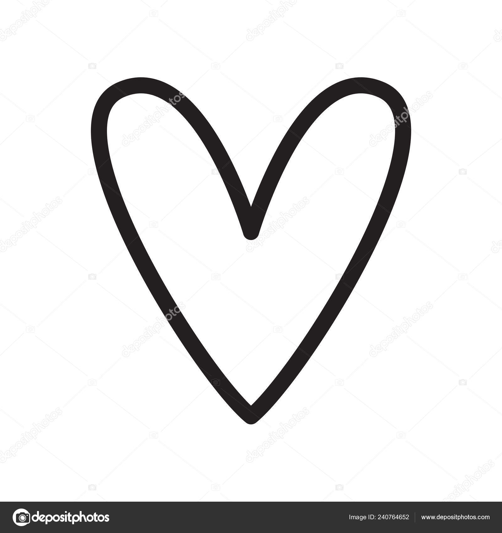 Download Outline heart icon love vector pictogram isolated on white ...