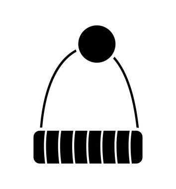 Kış şapka simge vektör çizim beyaz arka plan üzerinde 