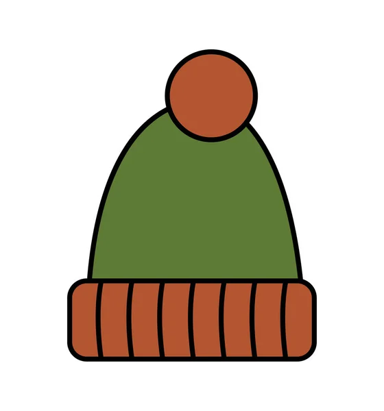 Winterhut Symbol Farbe isoliert auf weißem Hintergrund Vektor Illustration — Stockvektor