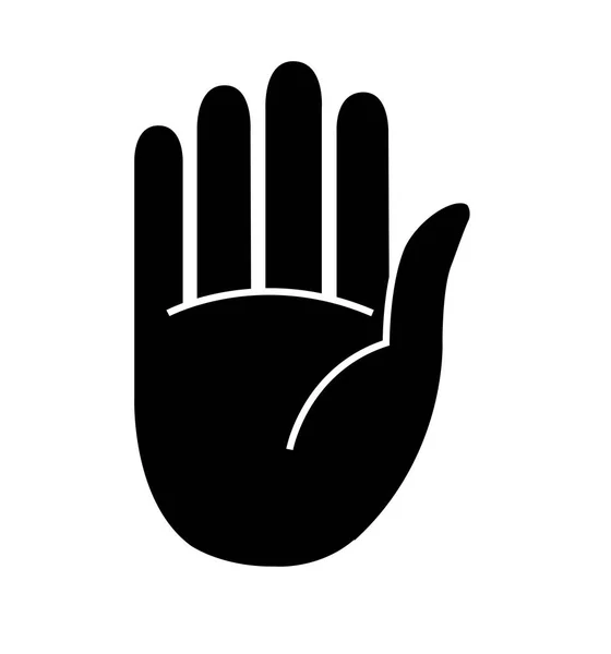 Stoppa Handen Ikonen Silhuett Vektor Platt Symbol Isolerad Vit Eps — Stock vektor