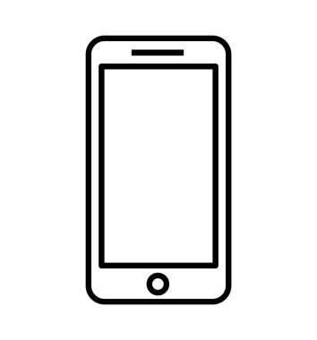 Doğrusal smartphone simge vektör çizim üzerinde beyaz izole