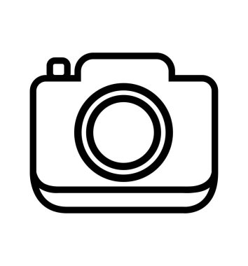 Beyaz fotoğraf kamera simge vektör illüstrasyon izole doğrusal