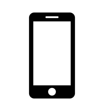 Akıllı telefon simgesi cep telefonu simge vektör üzerinde beyaz izole