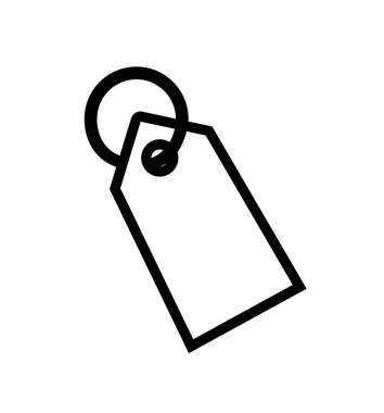 Etiket satırı simgesi fiyat vektör çizim üzerinde beyaz izole