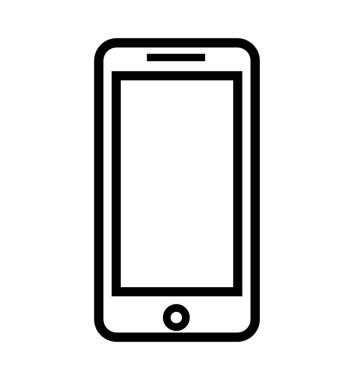 Hat telefon simgesi telefon vektör çizim üzerinde beyaz izole