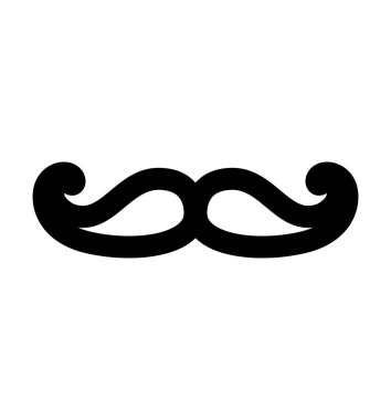 Beyaz arka plan üzerinde izole doğrusal bıyık anahat vektör simge