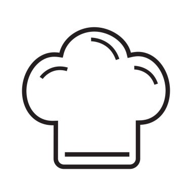 Beyaz arka plan illüstrasyon vektör pişirme şapka chef şapka simgesi çizgi