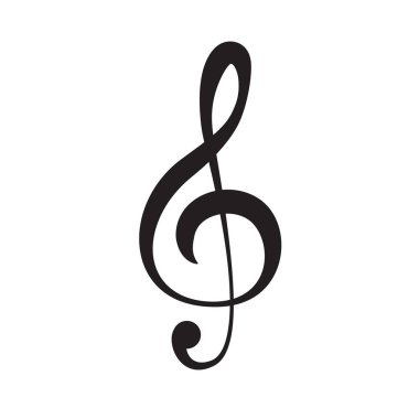 Beyaz vektör eps 10 izole tiz clef simgesi